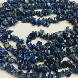 💥Natural 34”Lapis Lazuli Chip beaded Necklace